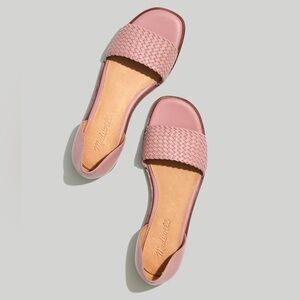 Madewell (7.5) “The Nelda” d’Orsay Flat Woven Pink Leather Open Toed Flat Sandal